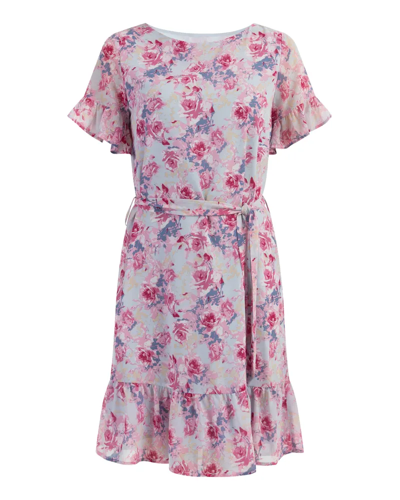 Usha Kleid mit mehrfarbigem Design - Mehrfarbig Mehrfarbig