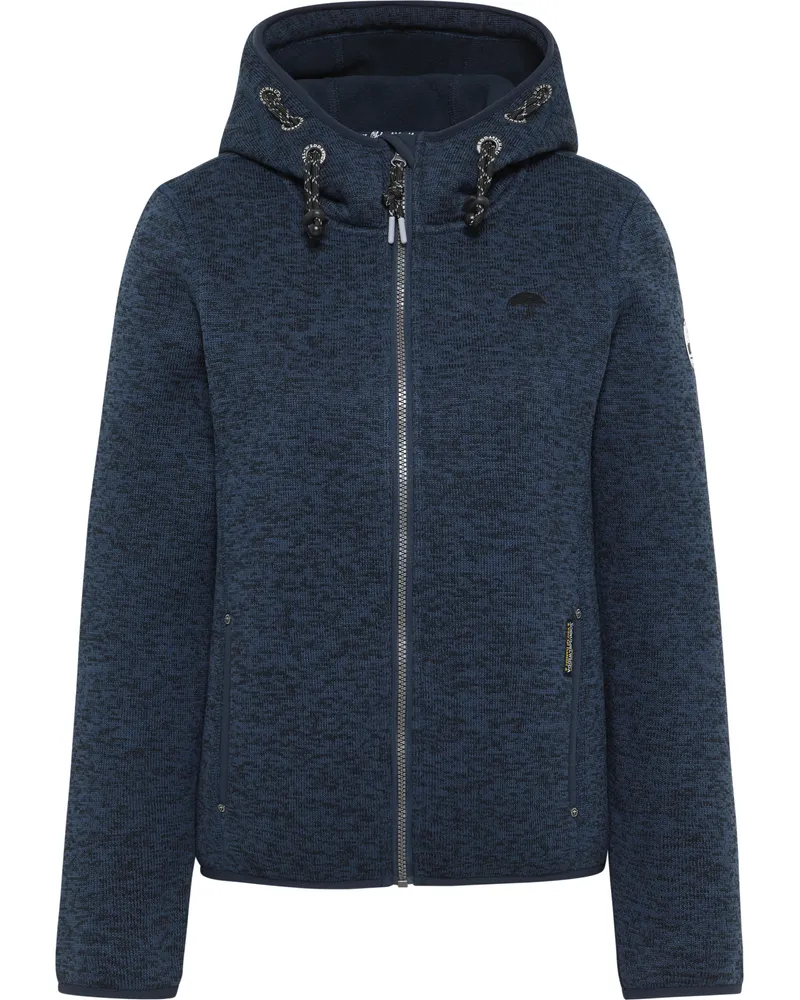Schmuddelwedda Strickfleecejacke Damen Marine Melange Marine Marineblau