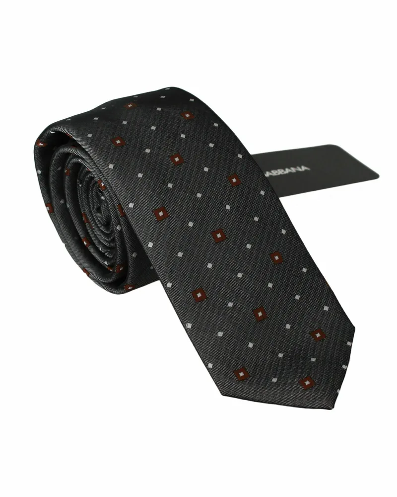 Dolce & Gabbana Geometrische Seidenkrawatte - Grau Grau