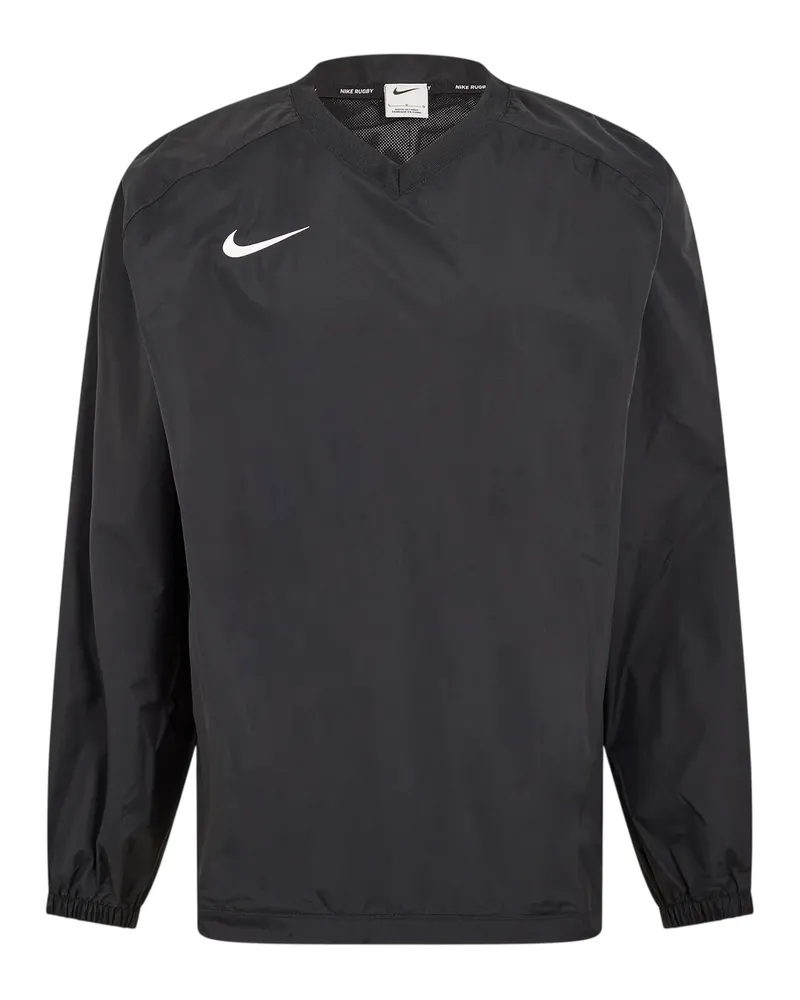 Nike Drill-Top für Herren, V-Ausschnitt (Schwarz Schwarz