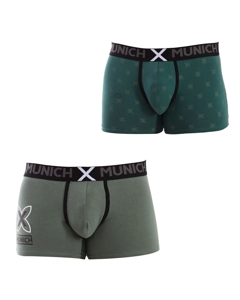 MUNICH Pack-2 Elastische Baumwollslips für Männer MU_DU0170 Grün