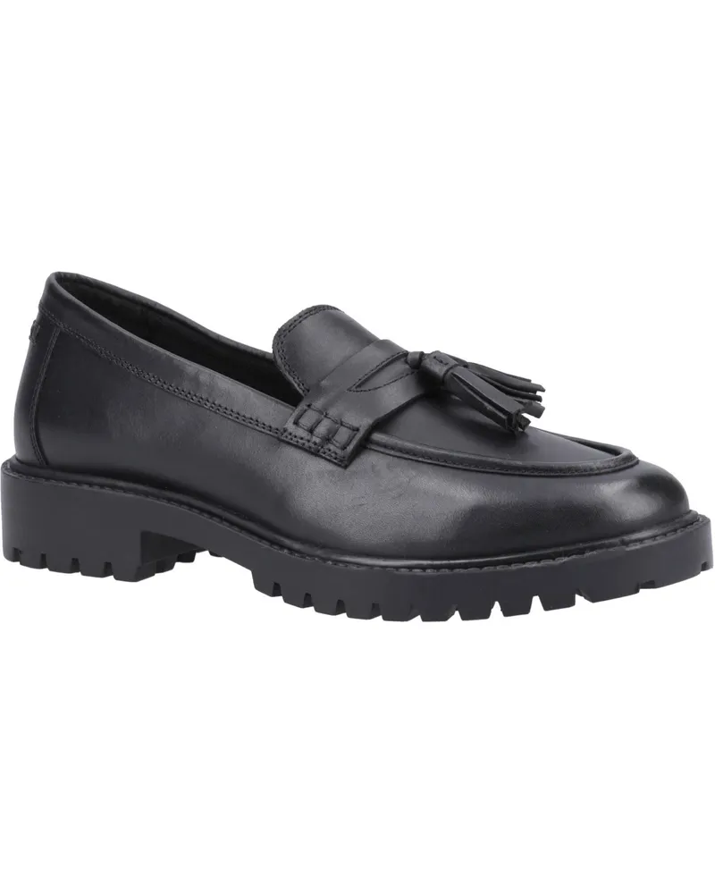 Hush Puppies Abigail Senior Leder Mädchen Schwarz Slipper Schwarz