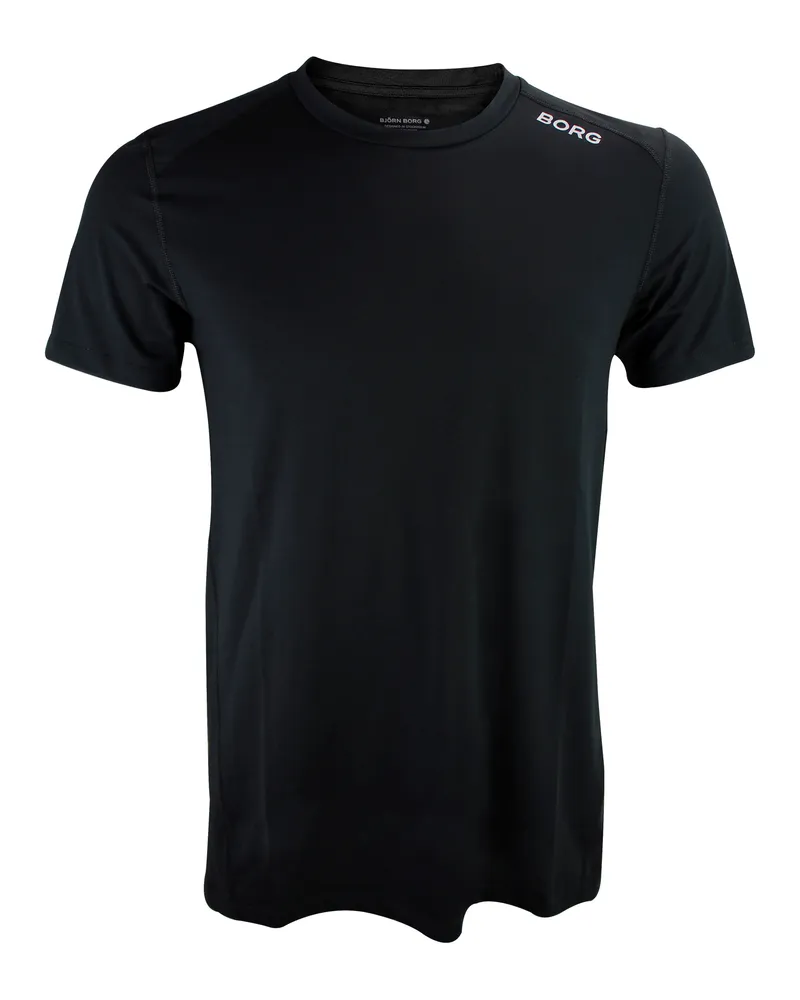 Björn Borg Herren Leichtes Athletik-Leistungs-Sport Feuchtigkeitsregulierendes T-Shirt Schwarz