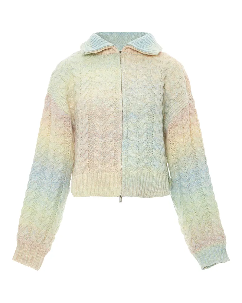 My Mo Strickjacke Damen Blauminze Mehrfarbig