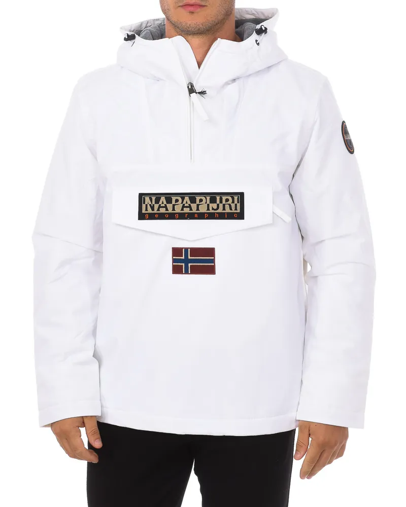 Napapijri Regenwald Winter 3 Hochkragen Reißverschlussjacke NP0A4GMC Herren Weiß