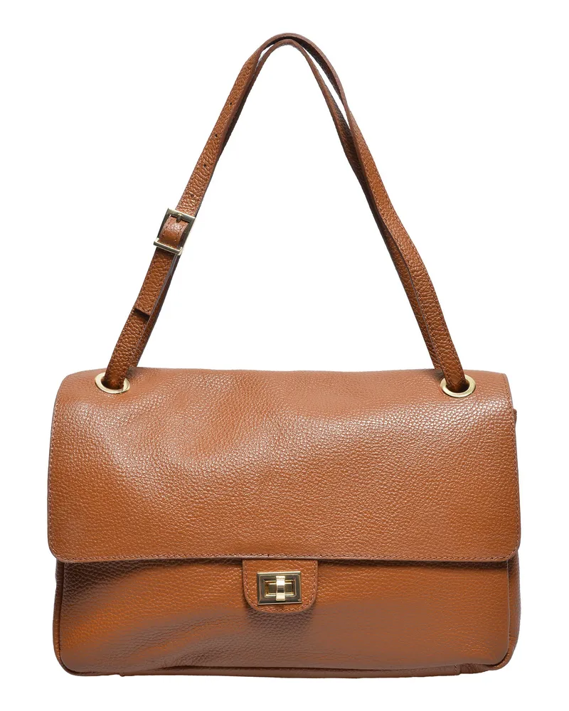 Luisa Vannini COGNAC Rindsledertasche Braun