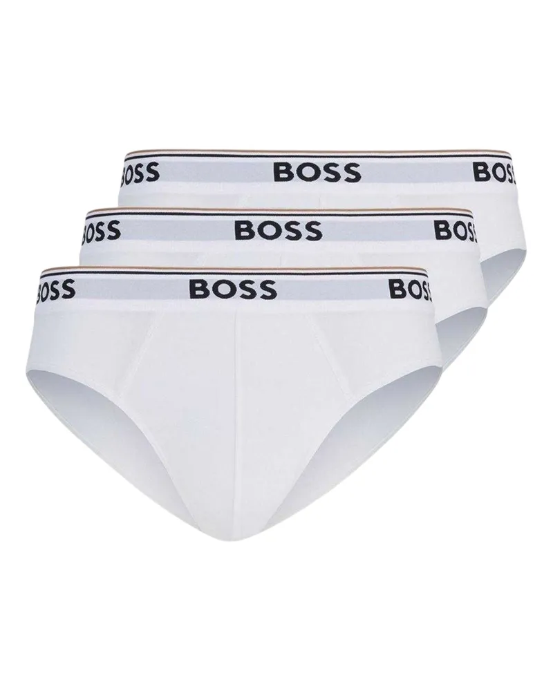 HUGO BOSS Slips für Herren, Premium-Baumwolle (3er-Pack) (Weiß Weiß