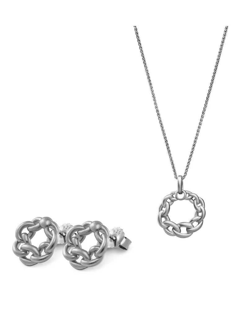 Orphelia Estelle' Damen 925 Sterling Silber Set: Kettenanhänger + Ohrringe - Silber SET-7516 Silber