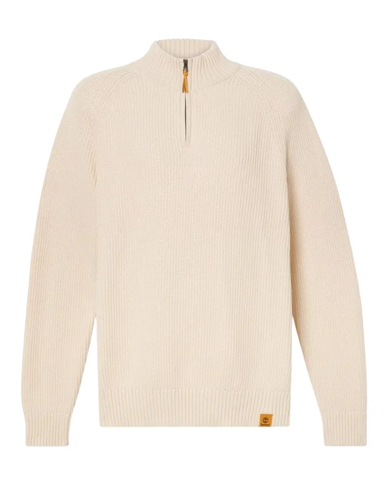 Timberland Pullover für Herren, Reißverschluss, gerippt (Angorafarbe Gold