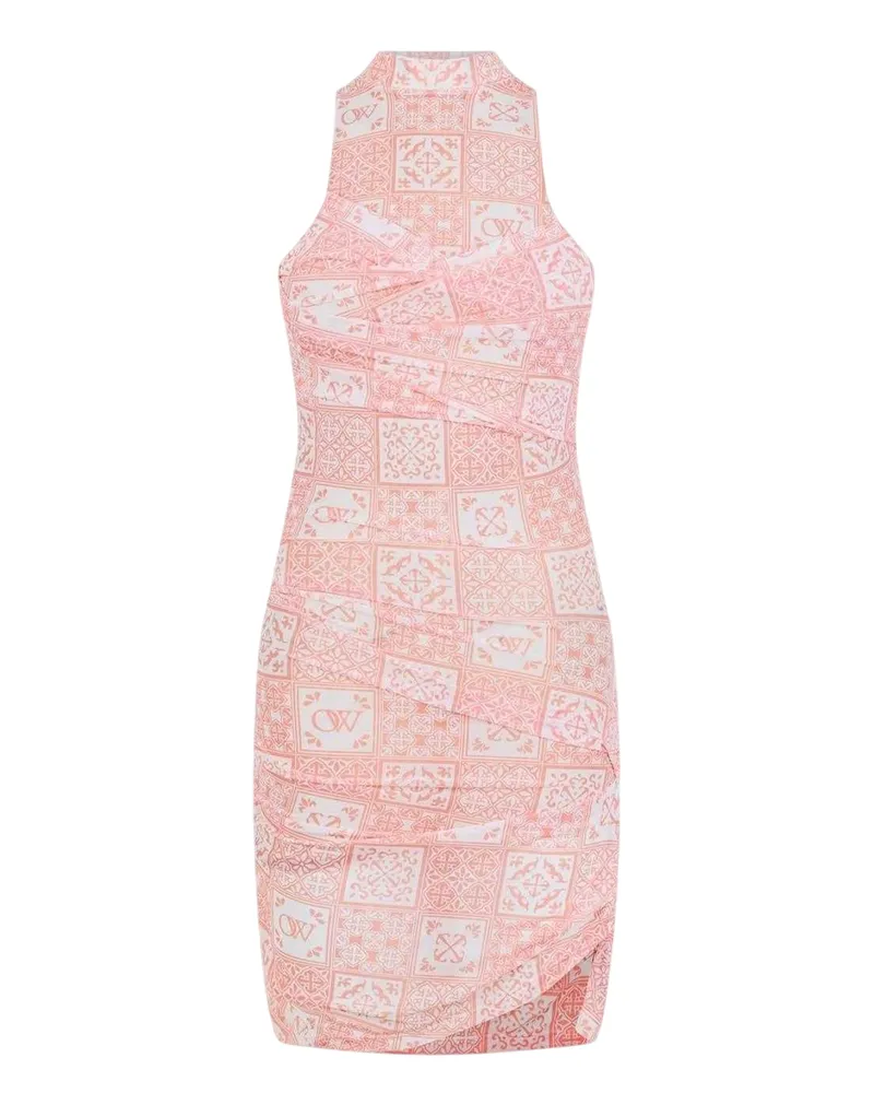 OFF-WHITE Off White - Unterkleid-Stil für Damen, Hoher Kragen, Tüll (Pink/Weiß Rosa