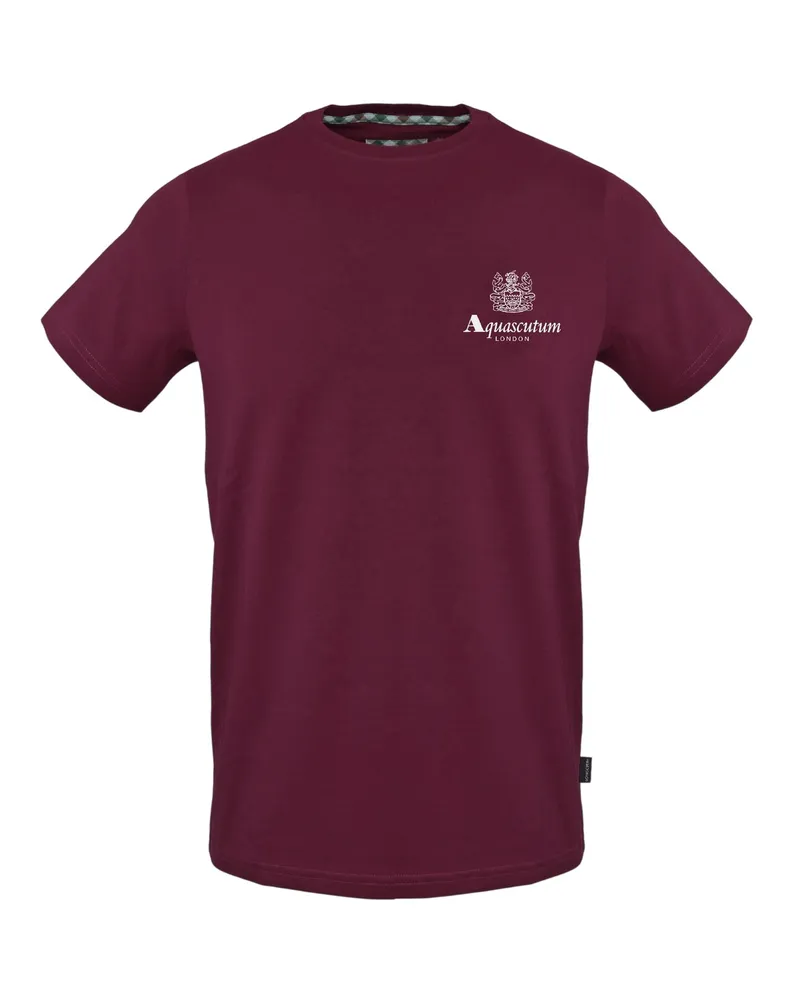 Aquascutum T-Shirt für Herren, Baumwolle, Regulär (Rot Rot