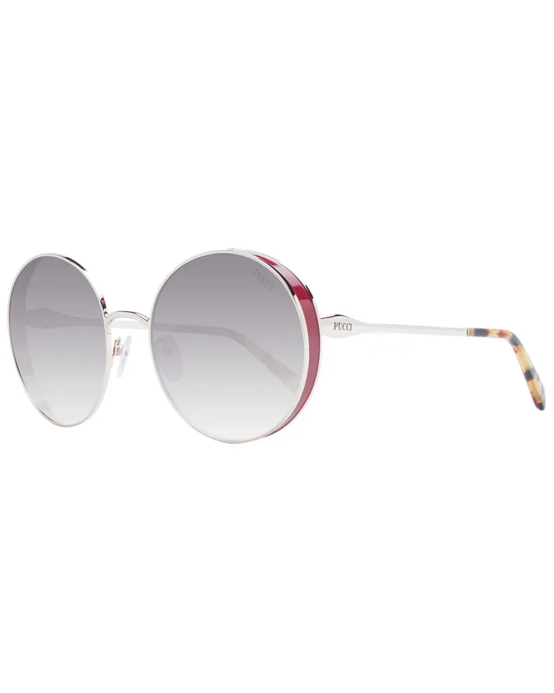 Emilio Pucci Runde Sonnenbrille mit Verlaufsglasen Silber