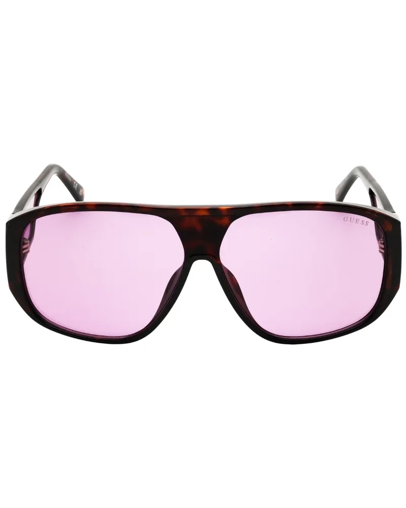 Guess Sonnenbrille Mit Dunkelbraunem Rahmen In Violett Braun