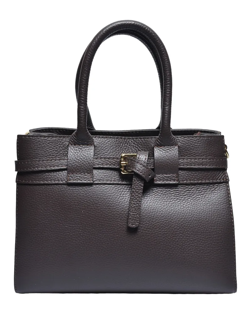 Luisa Vannini Zweifarbig Rindsledertasche Dunkelbraun