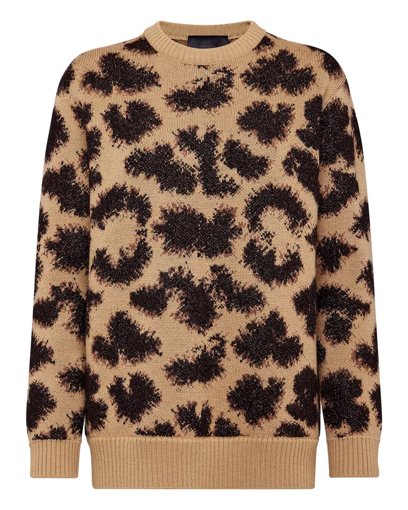 Philipp Plein Rundhalspullover Leopard Leopardenmuster