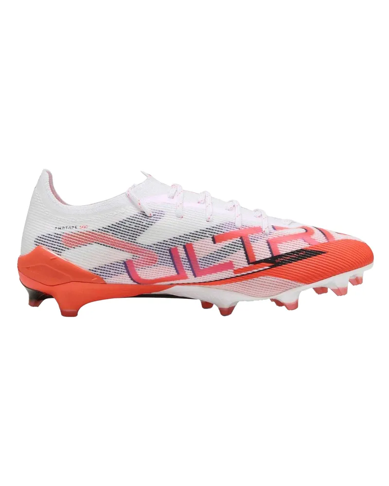 Puma Herren Ultra 5 Ultimate Rasen-Fußballschuhe (Weiß/Rot Weiß