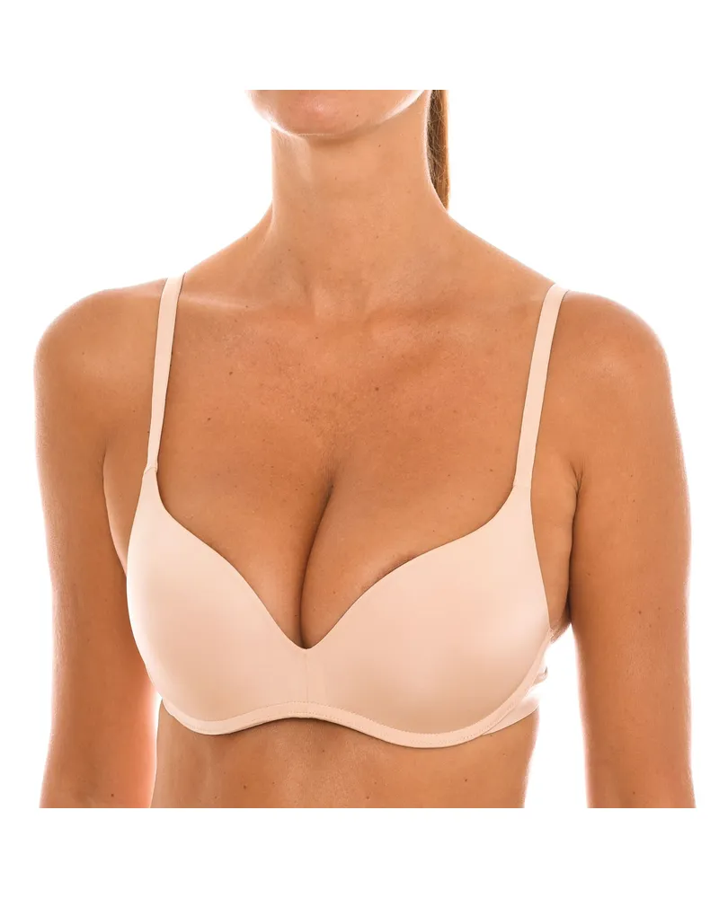 DIM Kabelloser Push-up-BH für Frauen 007HE. Verstärkung, Unterstützung und ein Hauch von Eleganz Beige