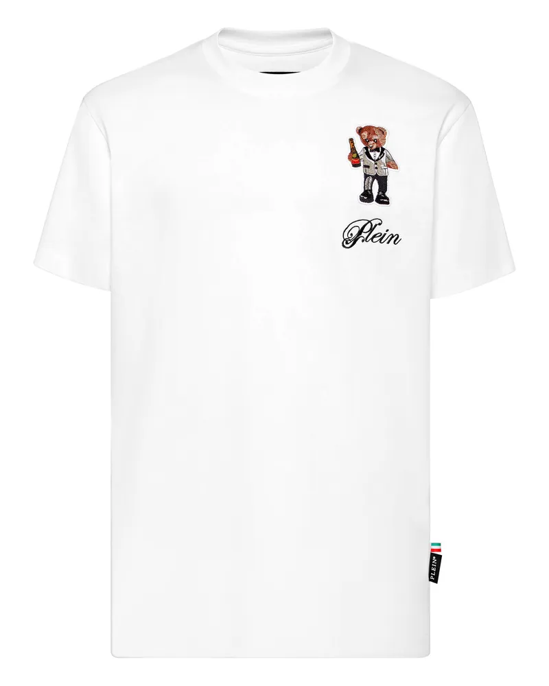 Philipp Plein Rundhals-T-Shirt "Teddy" - Weiß Weiß