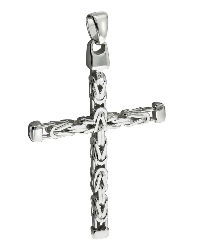 ZEEme Basic Anhänger Silber 925 Kreuz-Motiv Königskette poliert 62mm Silber
