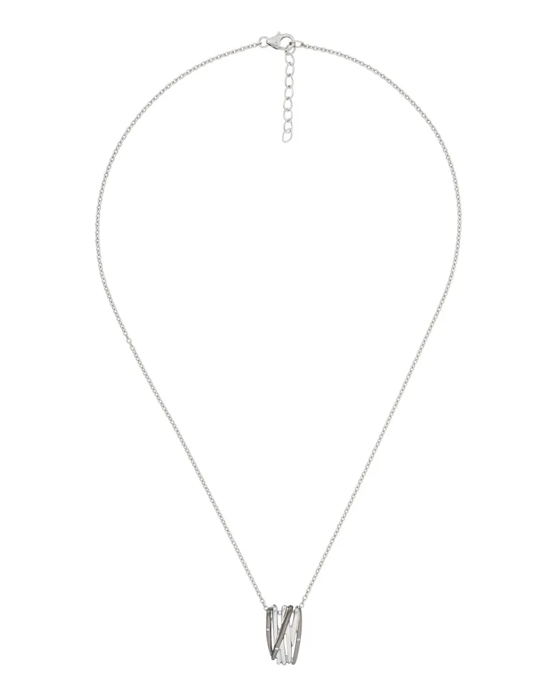 Orphelia Damen-Kette aus 925er Sterlingsilber mit Anhänger – Silber/Schwarz ZH-6038/2 Schwarz