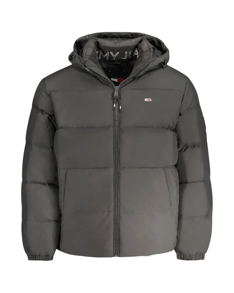 Tommy Hilfiger schwarze Polyester Herrenjacke Grau