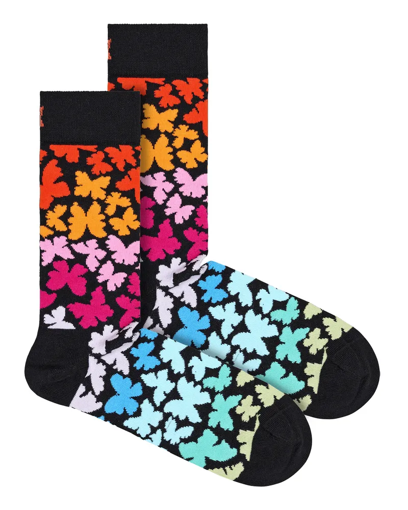 Happy Socks Glückliche Socken - Neuheit Schmetterling Design Socken | Großes Geschenk - Schmetterling Mehrfarbig