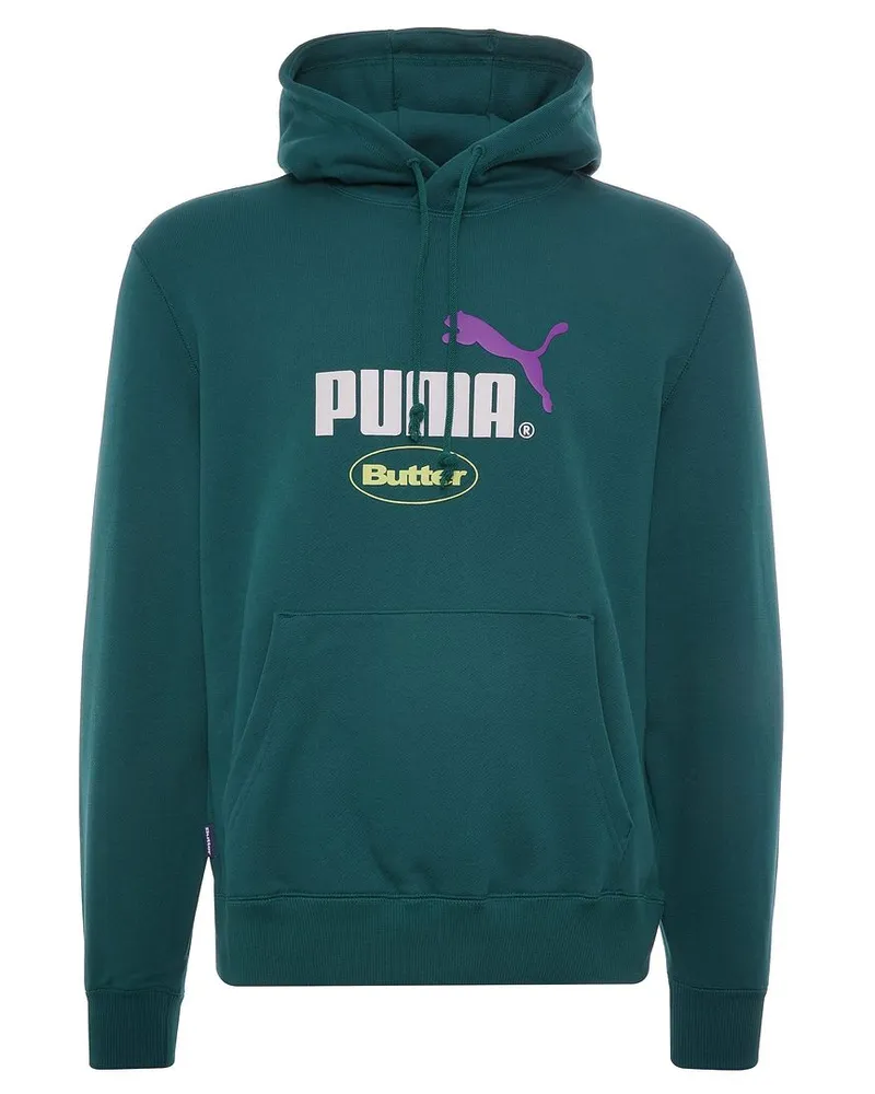 Puma x Butterwaren Langarm blaugrafische Pullover -Grafiklogo Hoodie 532438 40 Petrol