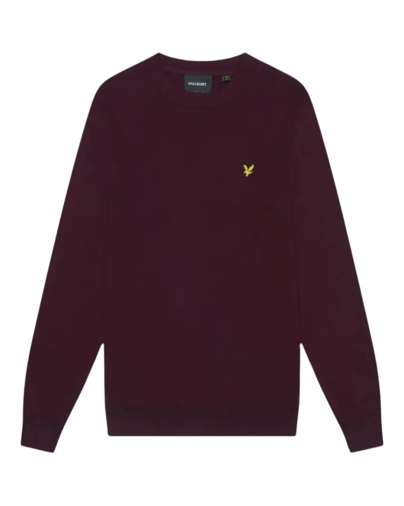 Lyle & Scott Rundhalspullover in sattem Burgunderrot Rot