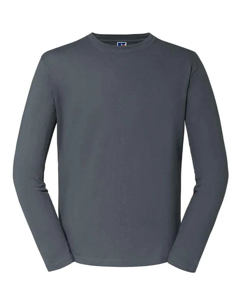 Russell Athletic Russell - "Classic" T-Shirt für Herren/Damen Unisex Langärmlig (Grau Dunkelgrau