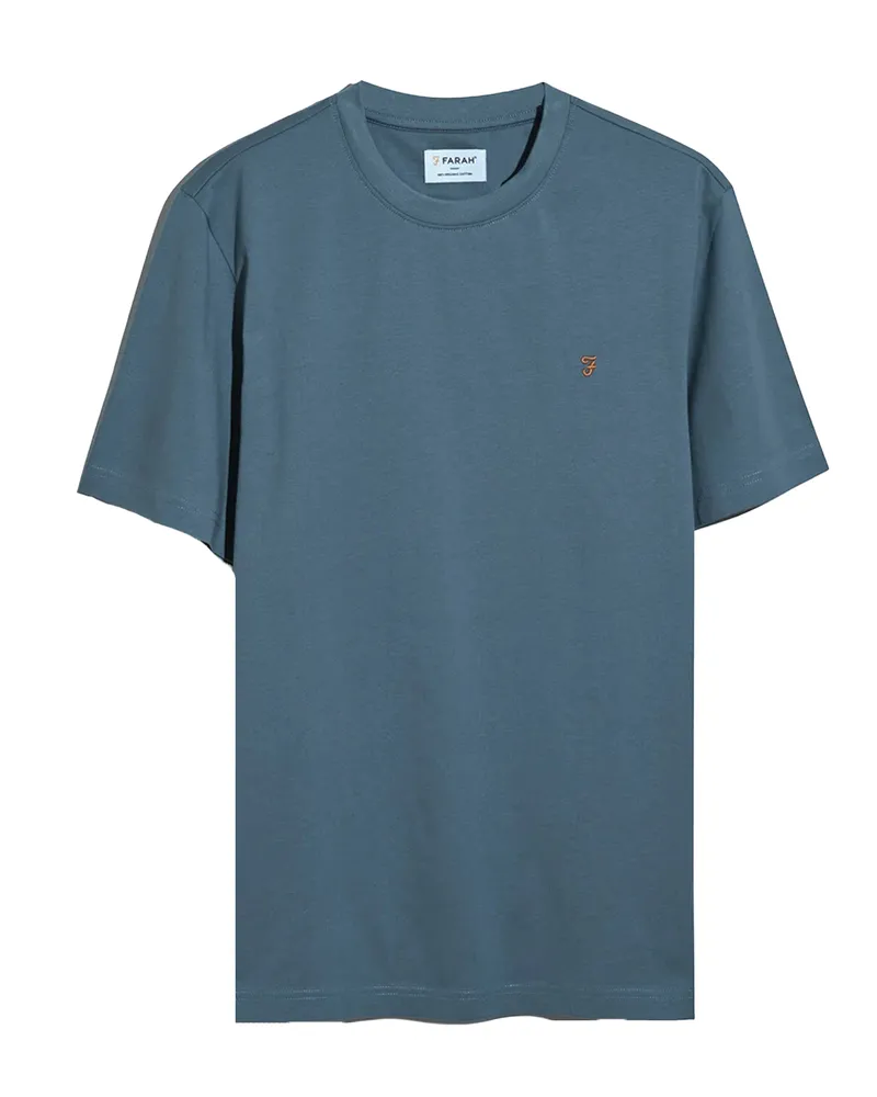 Farah 1920 T-Shirt für Herren, Regulär (Kreide Blau Blau