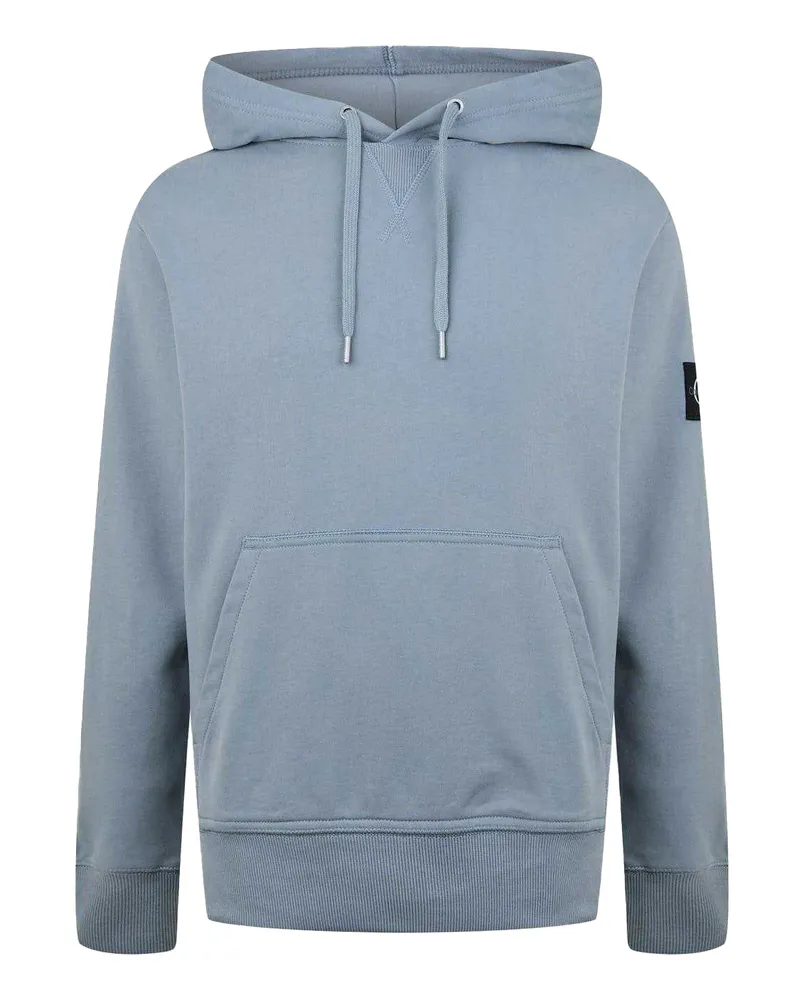 Calvin Klein Kapuzenpullover für Herren, Abzeichen (Bewölkt Grau Mittelblau