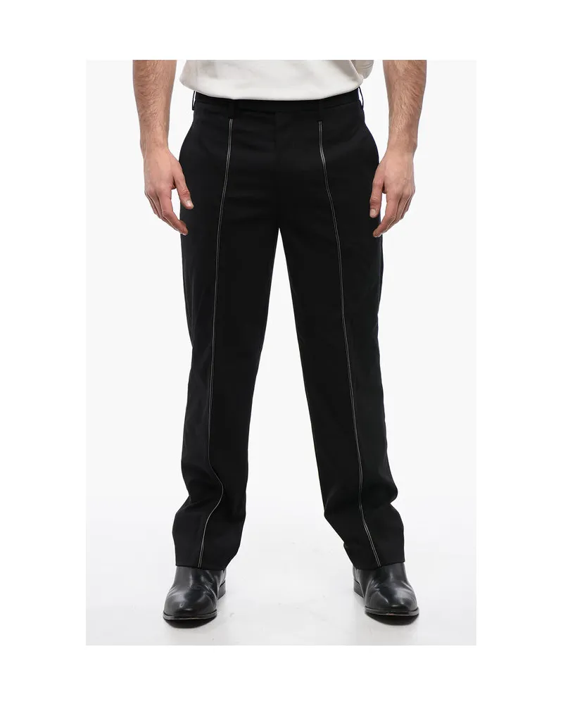 Neil Barrett Wool Blend TAPE Slim Fit Chinos - Schwarz Schwarz