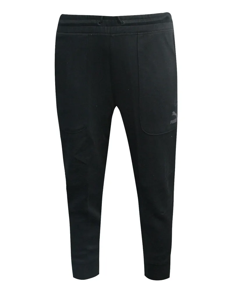 Puma Evo Sweat 3/4 Hosen Herren reguläre schwarze Jogging -Streckenboten 570581 01 P1 Schwarz