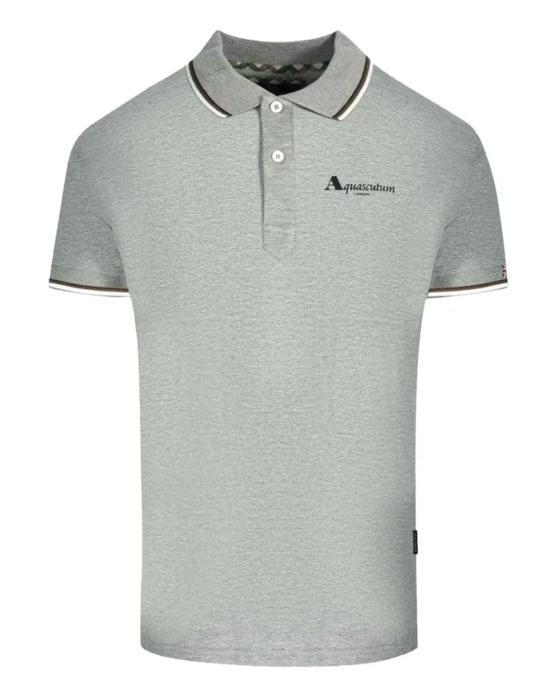 Aquascutum Unisex Erwachsenen London Tipped Polo-Shirt (Grau Grau