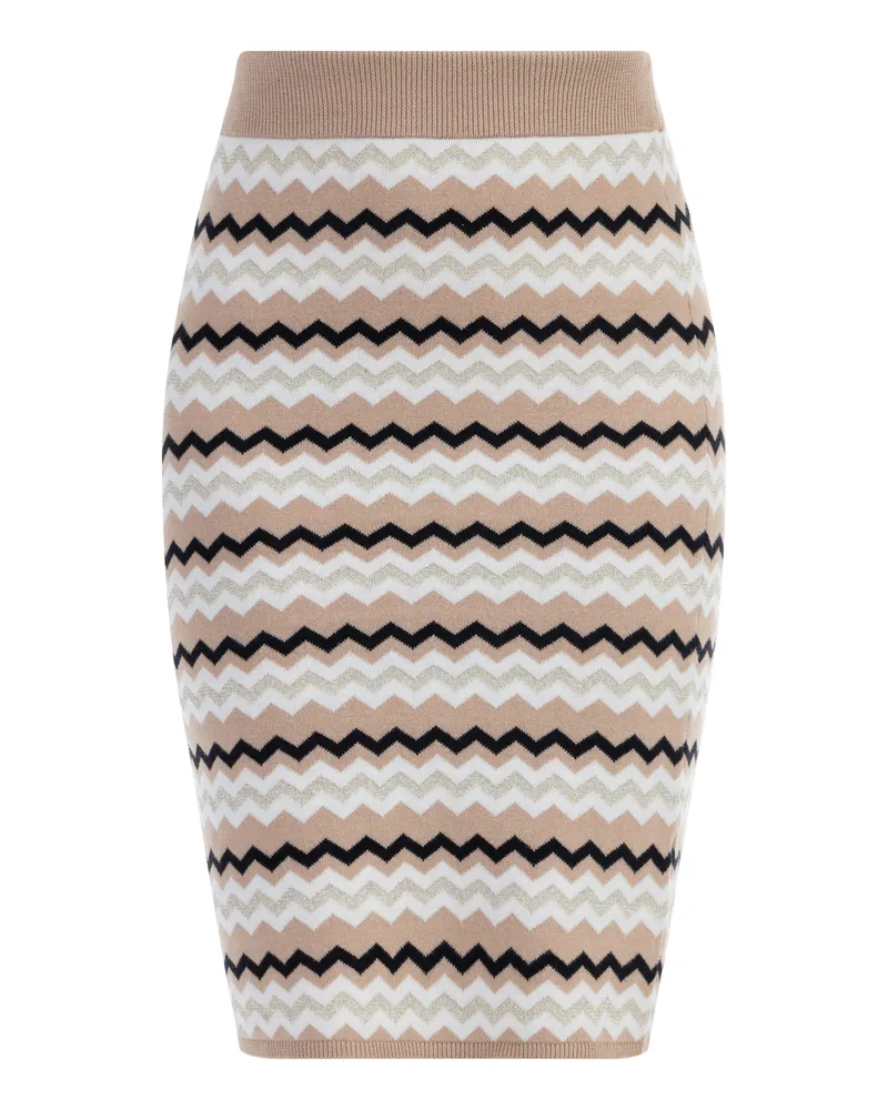 FAINA Strick Midirock Damen Beige Mehrfarbig Beige