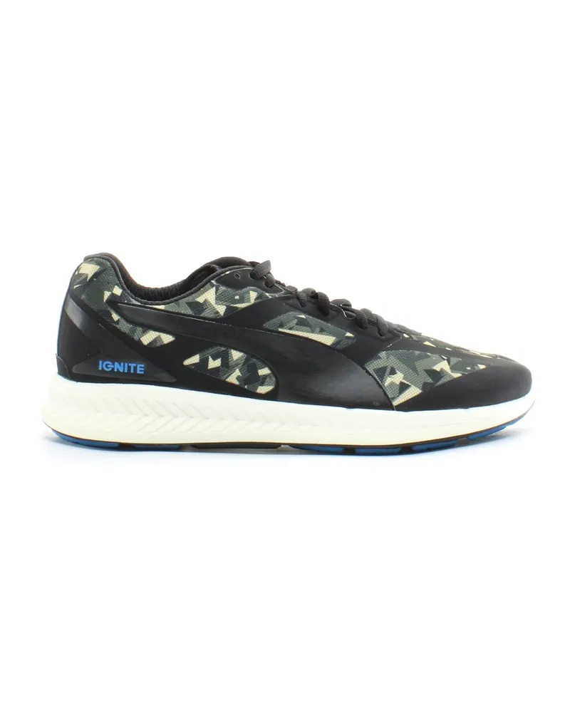 Puma Ignite gebrochene schwarze synthetische Herren Schnürtrainer 188733 02 Schwarz