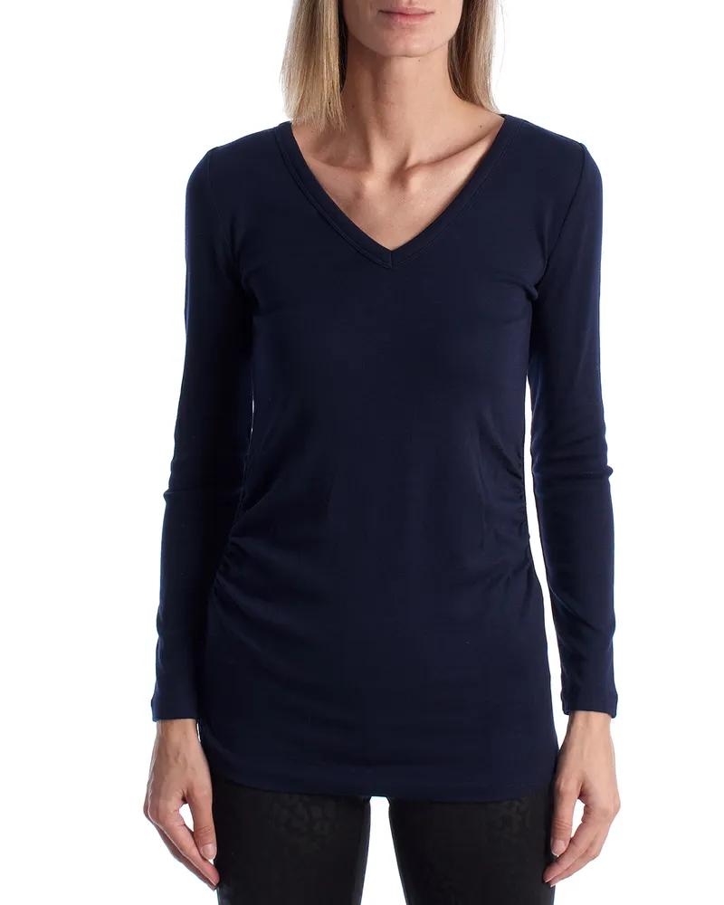 GAP Modernes Umstands-T-Shirt mit V-Ausschnitt Langarm 719653 Damen Blau