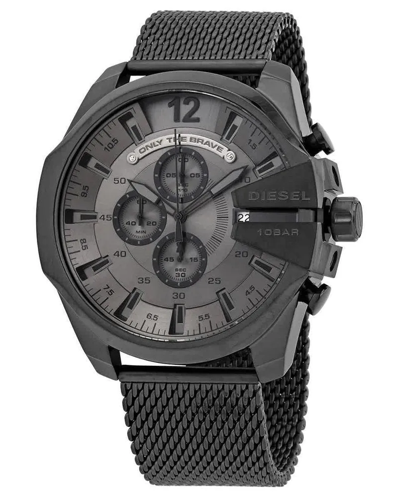 Diesel DZ4527 Mega Chief Chronograph Gunmetal Edelstahl Herrenuhr Grau