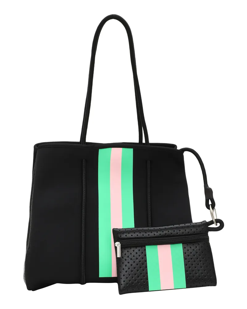 FAINA Handtasche Damen Schwarz Mehrfarbig Schwarz