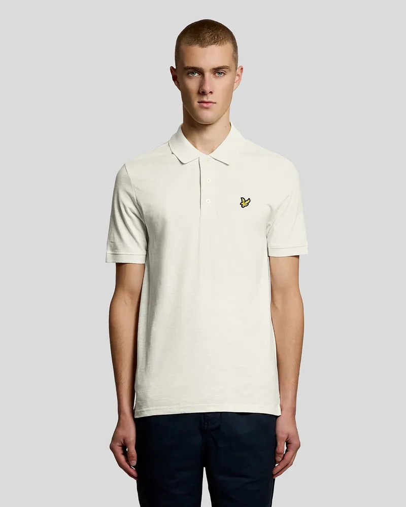 Lyle & Scott Feine Baumwoll-Slub Poloshirt Beige