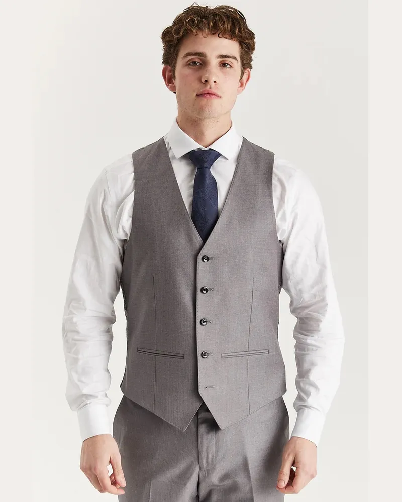 Paul Andrew Graue, maßgeschneiderte Weste für Herren, elegante, formelle Weste Grau