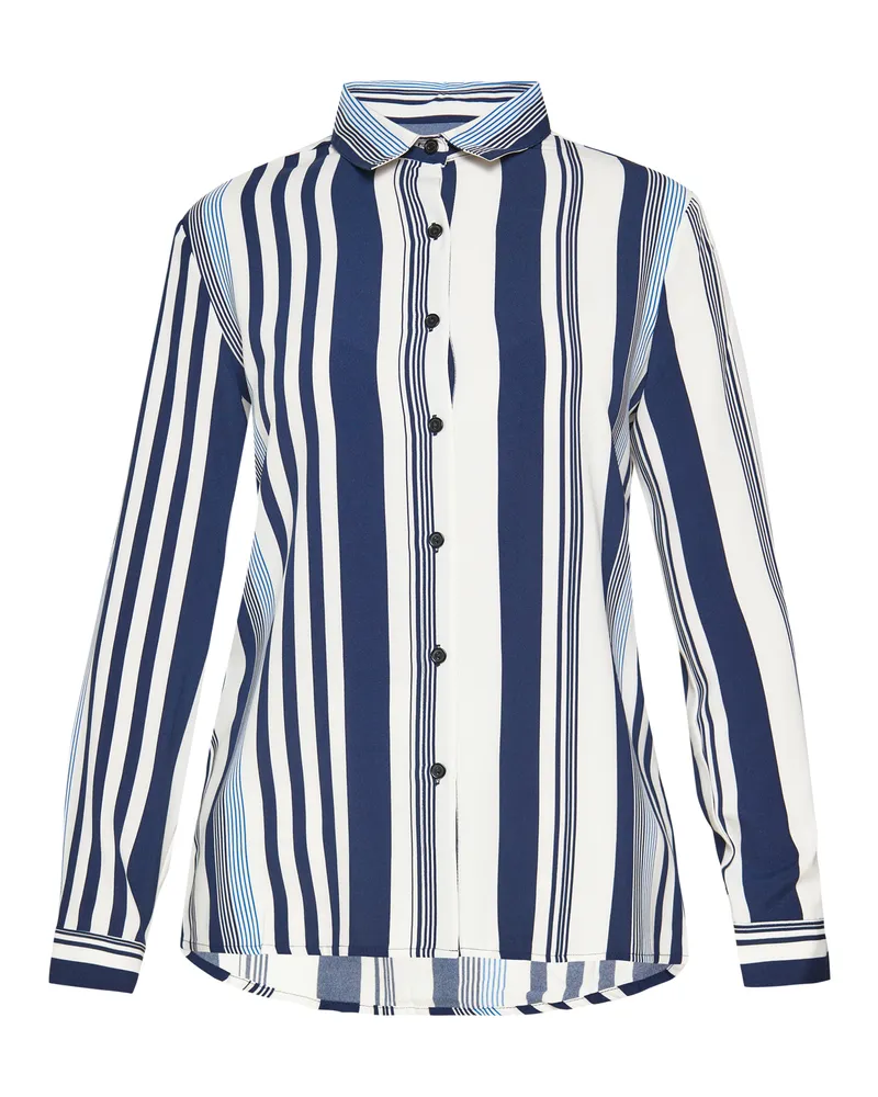 Usha Bluse Frauen weiß marineblau Weiß