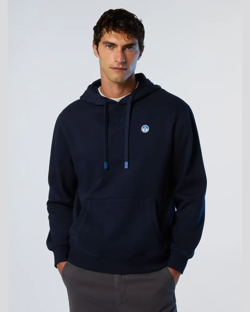 North Sails Kapuzenpullover Mit Logo-Patch Marineblau