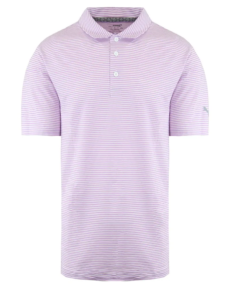 Puma Drycell Short Sleeve Stripe Pink Herren Caddle Polo Shirt 595115 17 Rosa