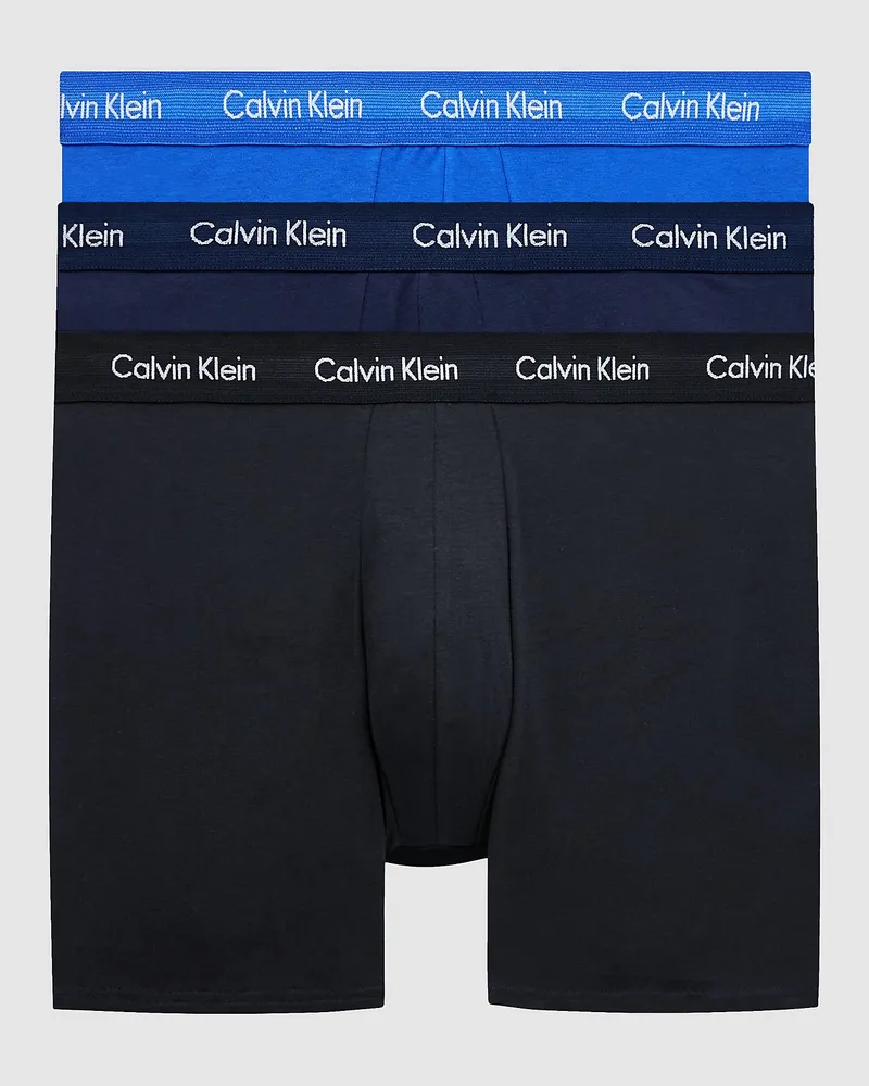 Calvin Klein Pack-3 Boxershorts aus atmungsaktivem Stoff und anatomischer Vorderseite NB1770A Herren Mehrfarbig