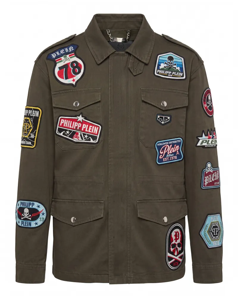 Philipp Plein Jacke Military Braun