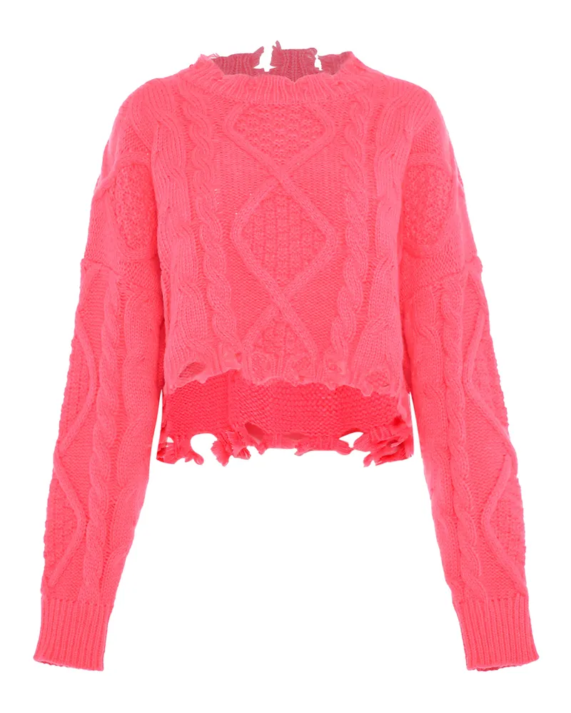 My Mo Strickpullover Damen koralle Korallenrot
