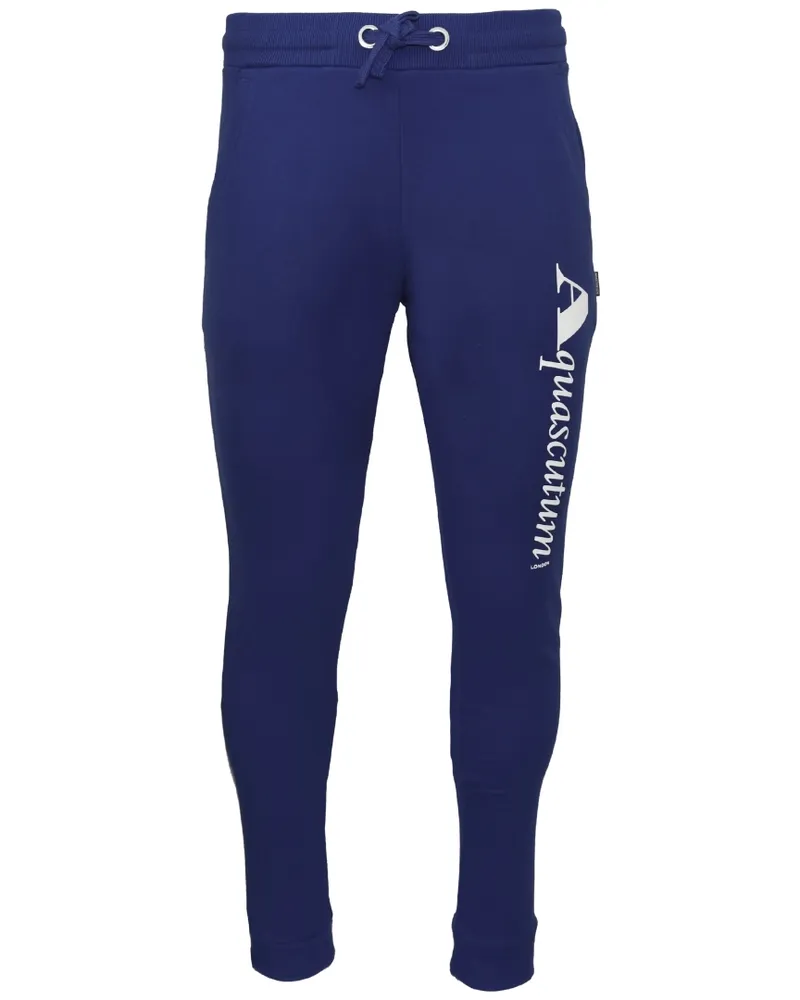 Aquascutum Marineblaue -Trainingshose mit Logo Marineblau
