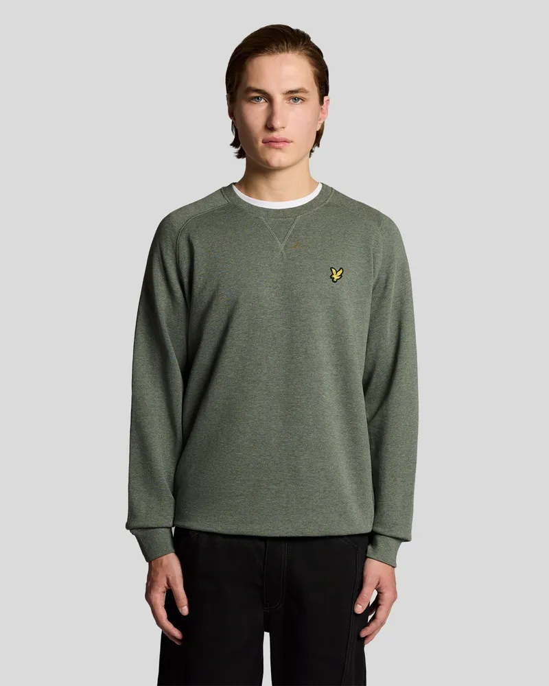 Lyle & Scott Baumwolle Melange Raglan Sweatshirt Grün