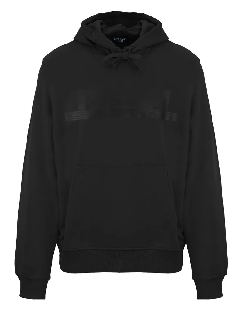 Diesel Kapuzenpullover „black Caviar" Mit Einfarbigem Logo Schwarz